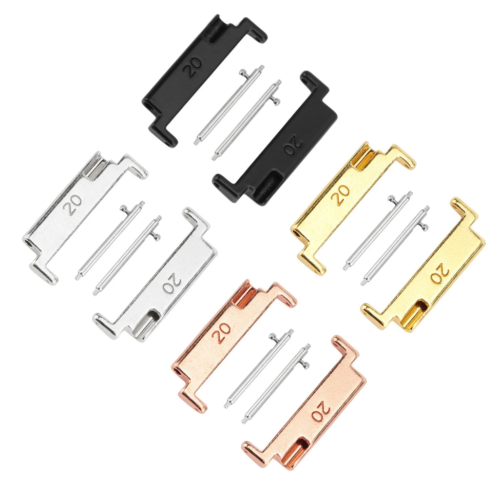 Metal Watch Band Adapter 22mm 1 Pair Metal Watch Band Adapter 20 To 22mm Watch Strap Connection Adapter with Spring Qme