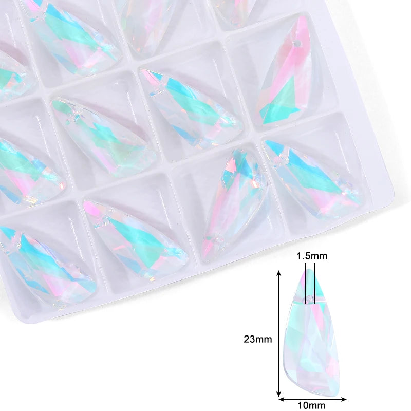 Cute Crystal Pendants With Multiple Shapes AB Color Glass Charms Beads Used For Making Necklaces Bracelets DIY Jewelry Making Qme 6-12pcs