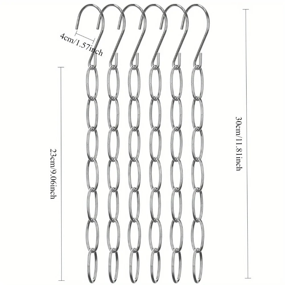 Multi Layers Metal Clothes Hanger Chain Space Saving Closet Organizer Heavy Duty Garment Storage Hook Chain Wardrobe Storage Qme