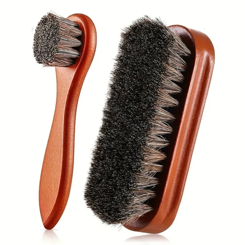 Horsehair Shine Shoes Brush Polish Dauber Applicators Cleaning Qme