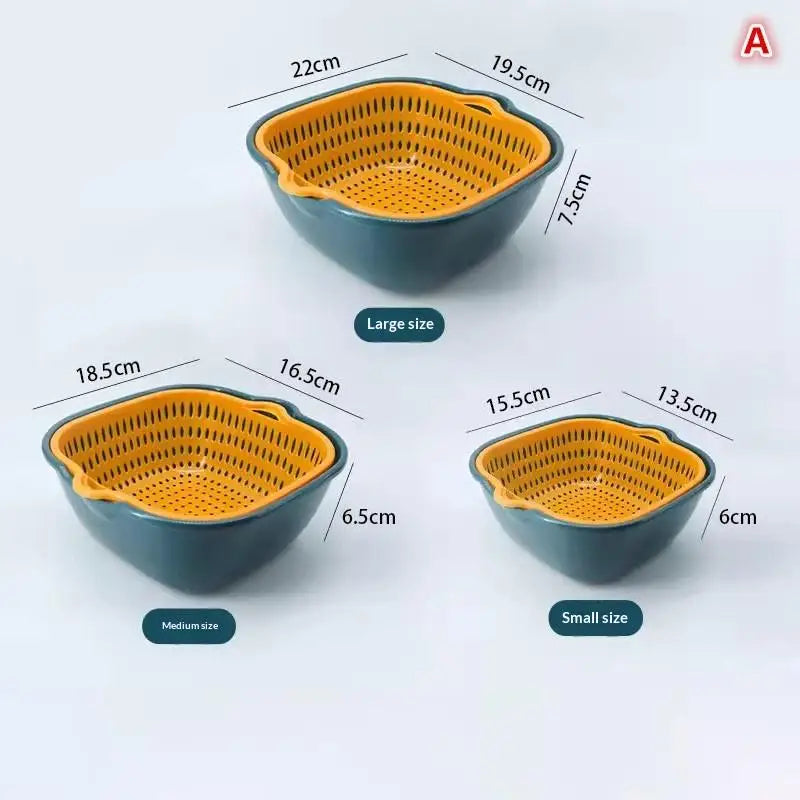 2in1 Kitchen Drain Basket Storage Multifunctional Wash Drainer Qme A