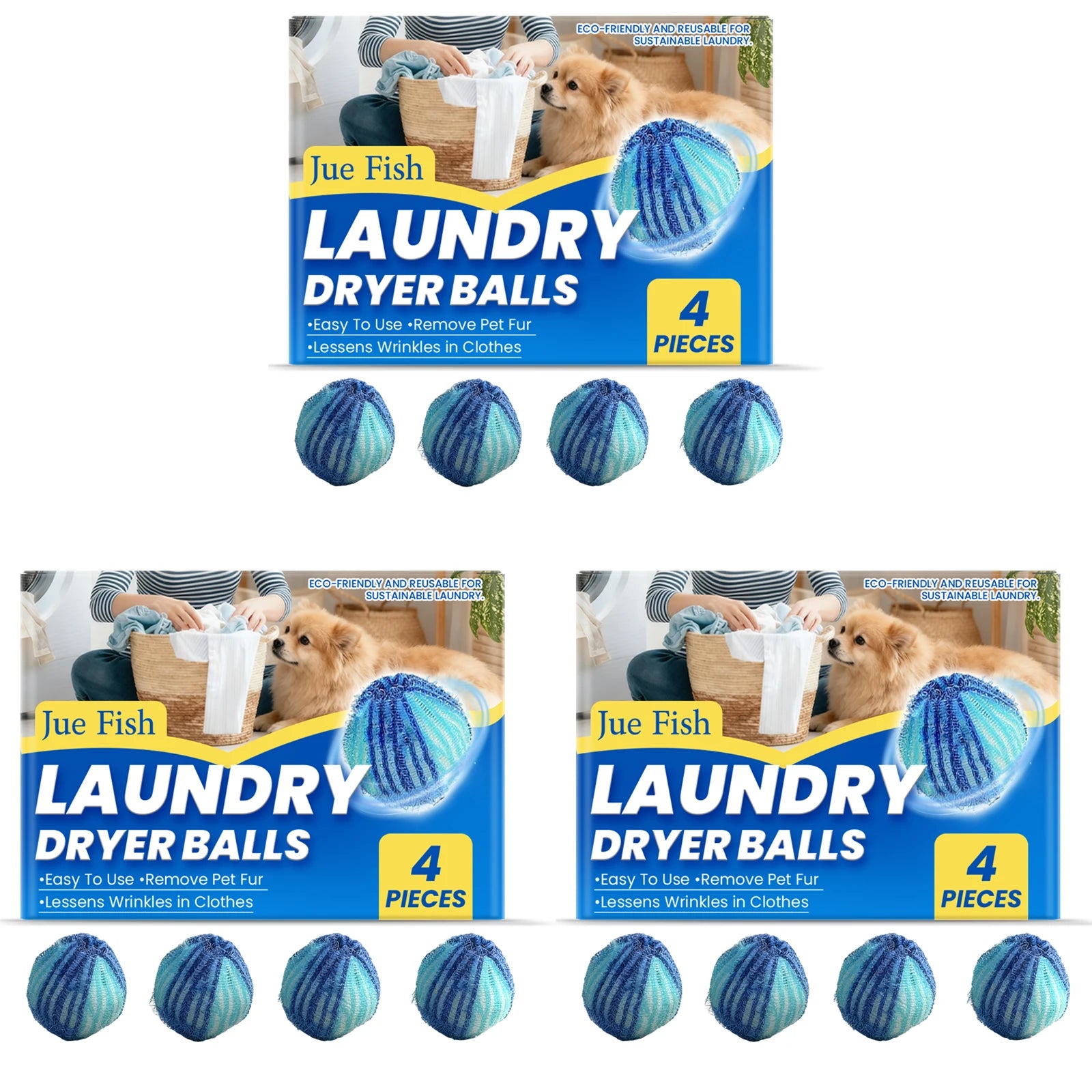 Laundry Pet Hair Removal Ball Effectively Remove Pet Hair Clean Clothes Gentle Reusable Household Portable Fabrics Cleaning Ball Qme 12pcs Boxed