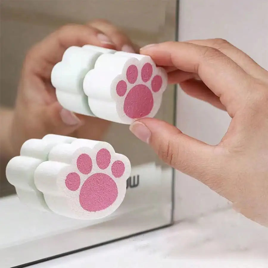 Pink Cat Claw Shape Bathtub Sink Cleaning Abrasive Particles Mirror Qme