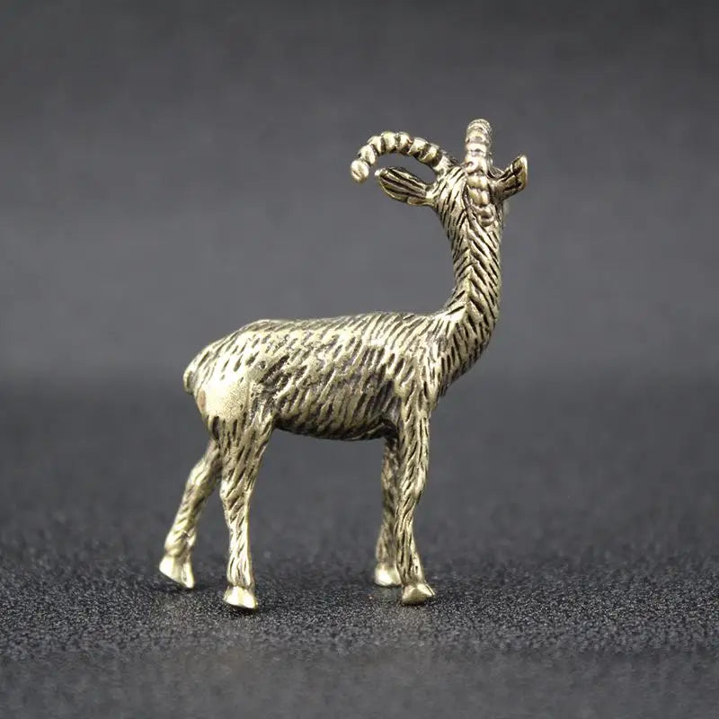 Brass Retro Goat Metal Creative Handicraft Ornament Miniatures Tea Qme