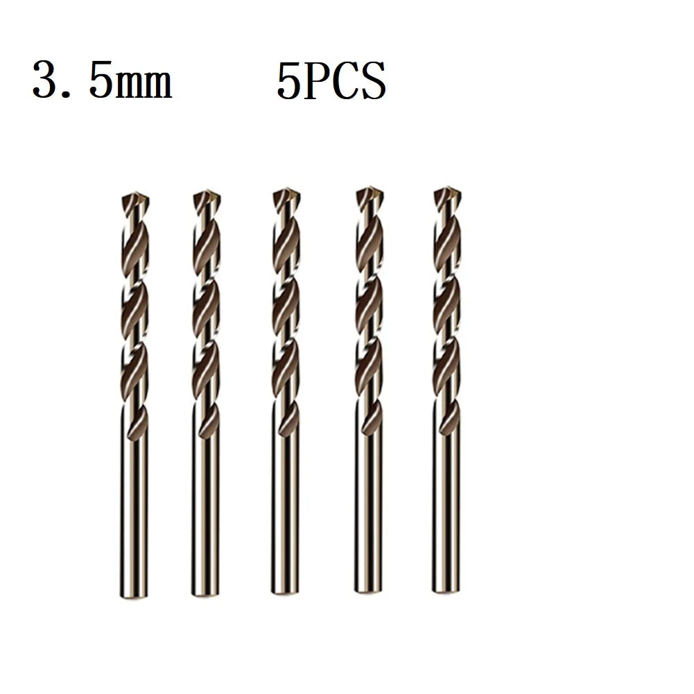 5pcs M35 Cobalt Drill Bit Set 1mm 1.5mm 2mm 2.5mm 3mm 3.5mm 4mm Drill Bits For Stainless Steel Hard Metal Wood Hole Cutter Qme 3.5mm 5PCS