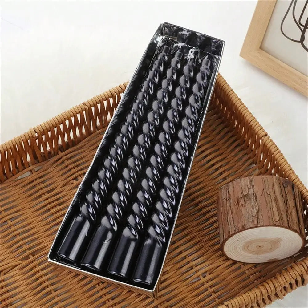 Black Taper Candles 4 Ture Dripless 8 Hrs Clean Burning Candle Sticks Qme black