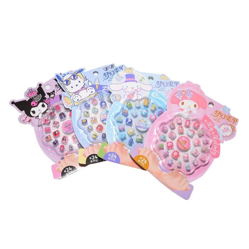 Hello Kitty Kuromi Series Nail Stickers Cute Students Birthday Toys Qme