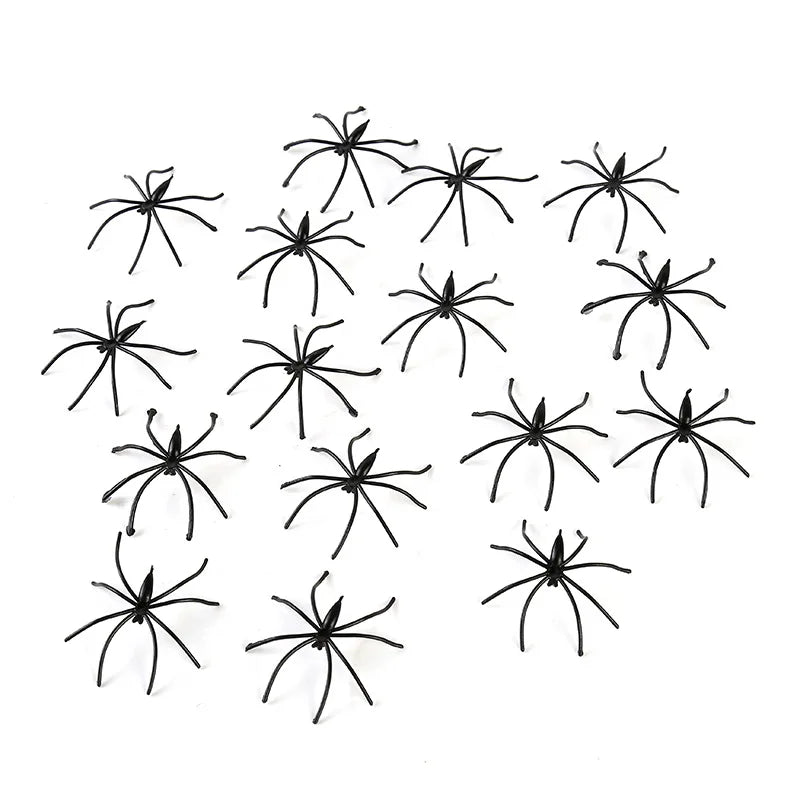 Big Plush Spider Halloween Decoration Scary Lifelike Plush Spider Cobweb Ghost Festival Prop Haunted House Garden Party Decor Qme 20 Little spiders
