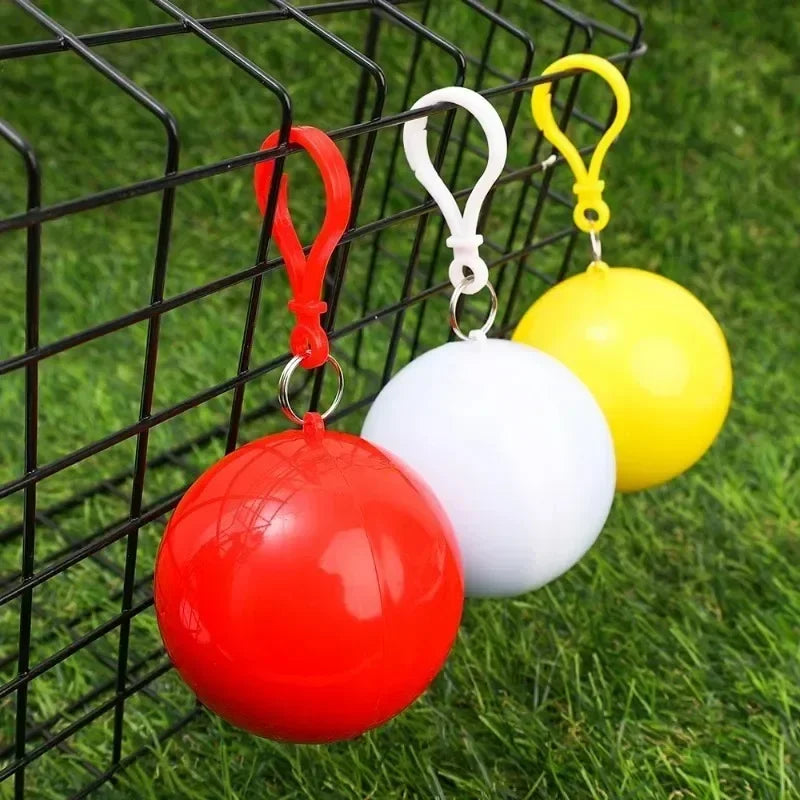 Portable Mini Raincoat Disposable Rain Coat Thicken Rain Ponchos Emergency Waterproof Rainwear Cape Keyring Ball Qme