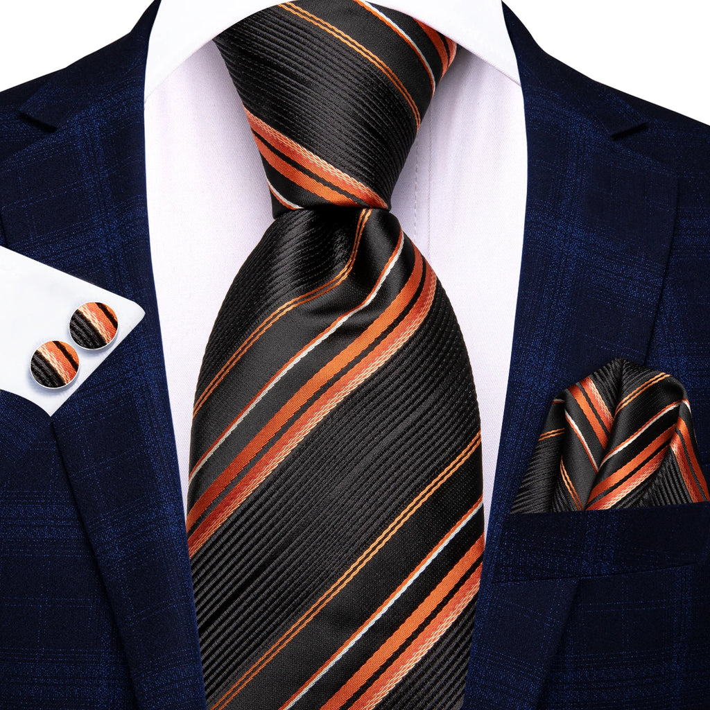 Hi-Tie Halloween Ties for Men Funny Necktie Thanksgiving Tie Handkerchief Cufflinks Gift for Men Gravats Novelty Designer Qme N-3865