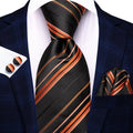 Hi-Tie Halloween Ties for Men Funny Necktie Thanksgiving Tie Handkerchief Cufflinks Gift for Men Gravats Novelty Designer Qme N-3865