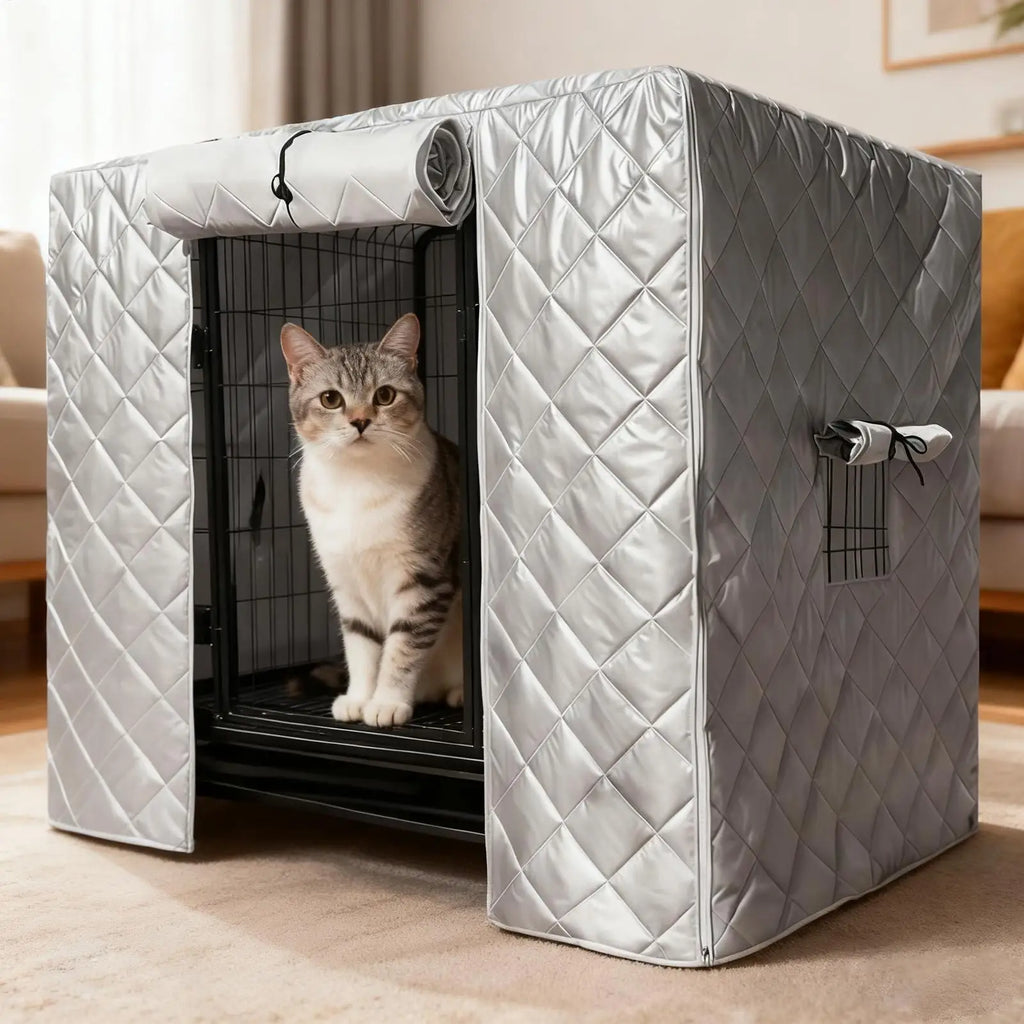 Crate Cover Protective Waterproof Pet Supplies With Breathable Roll-Up Side Window Cage Covers For Dog Crates For Indoor Outdoor Qme