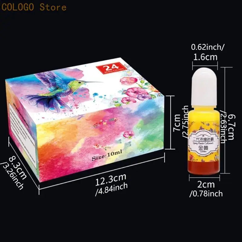 24 Epoxy Resin Pigment Kits Dye Colorant Liquid Each Jewelry Making Qme