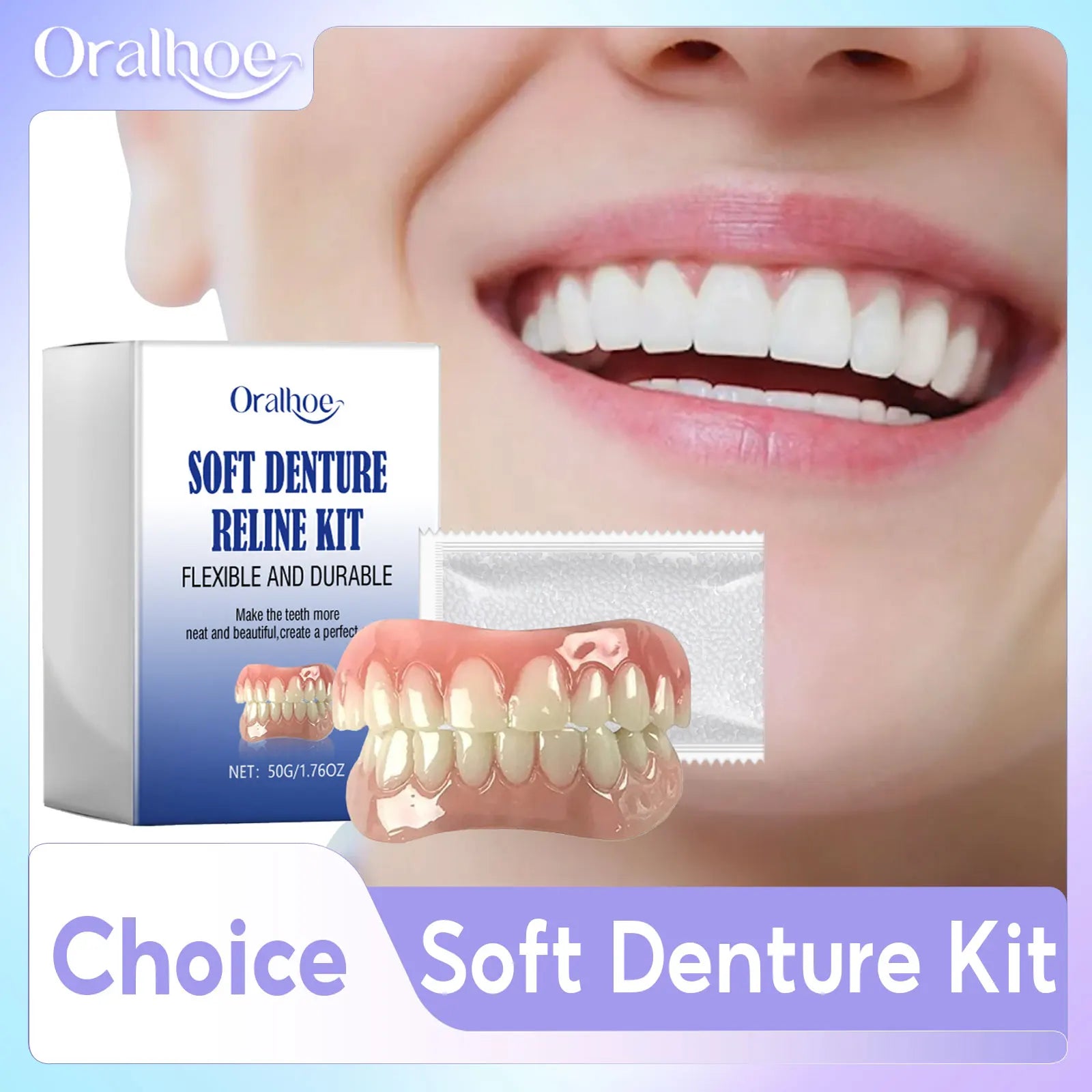 Denture Silicone Temporary Tooth Repair Missing Reduce Dental Space Qme