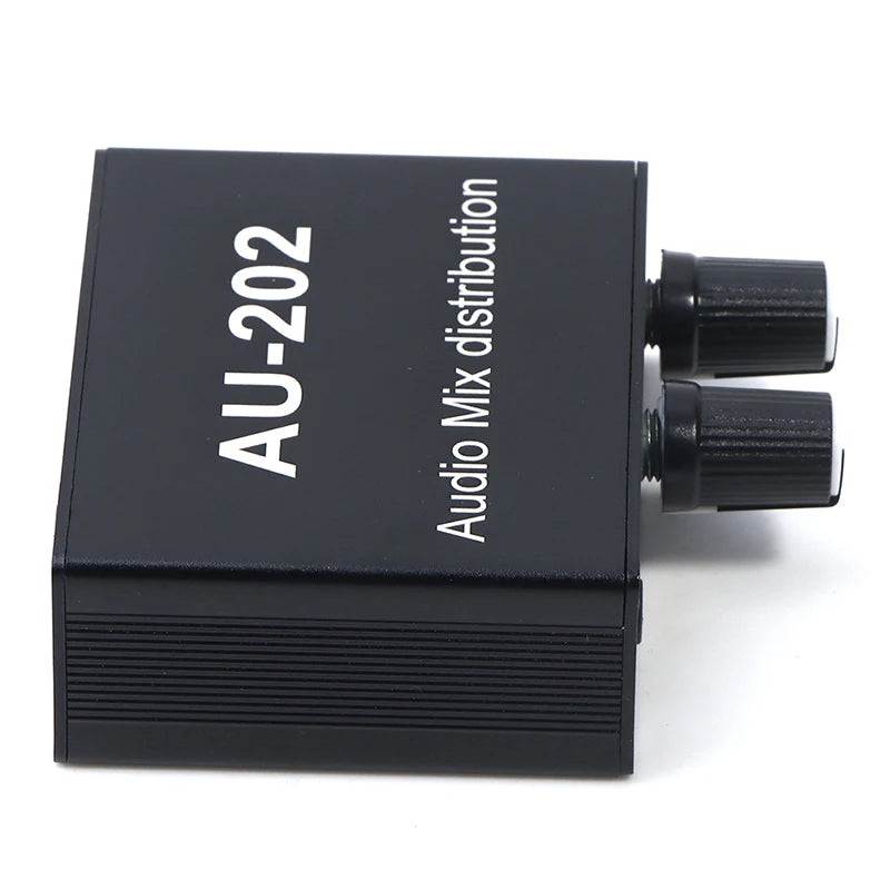 Stereo Mixer Audio Distributor Headphone External Power Volume Qme