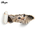 Cartoon Hole Breaking Cat Toilet Sticker, Bathroom Beautification Decoration Toilet Cover Waterproof Sticker Qme sticker