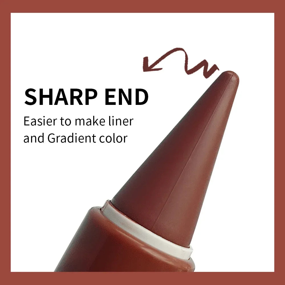 Tapered Gradient Lip Liner Matte Black Brown Velvet Lipstick Qme