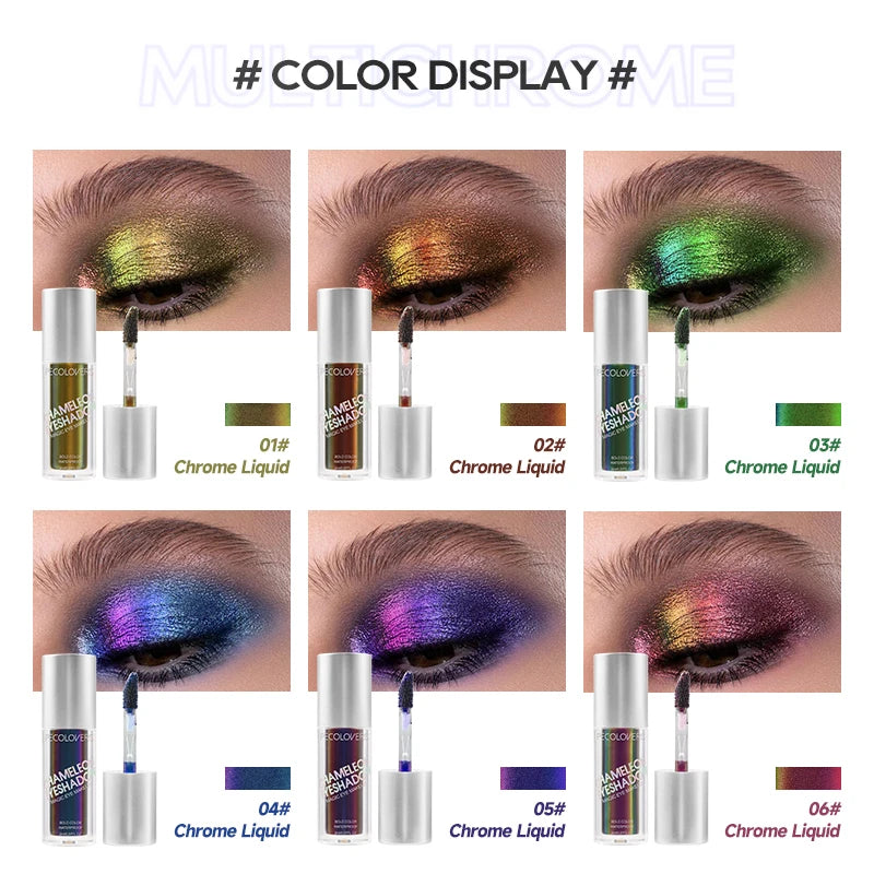 Multi-chrome Shifting Pigments Chameleon Liquid Eyeshadow Long Qme