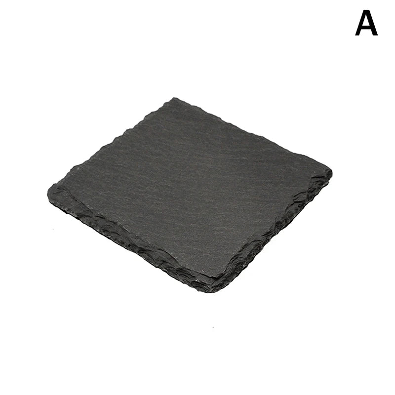 Table Coaster Japanese Style Reusable Slate Stone Drink Coaster Decorative Kitchen Tea Cup Mug Heat Resistant Rock Coaster Qme A