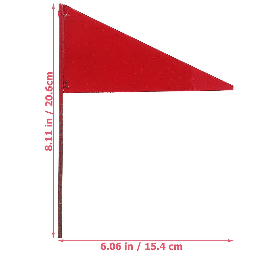 5Pcs Premium Iron Triangular Flags High Visibility Red Lawn Marking Flags for Garden Sprinklers Yard Supplies Landscaping Qme