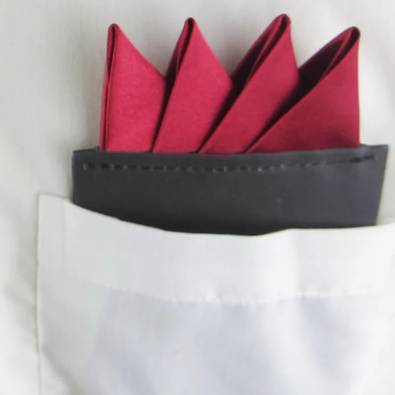 Men's Pre-folded Pocket Square Card Triangles Wedding Groom Party Qme Red
