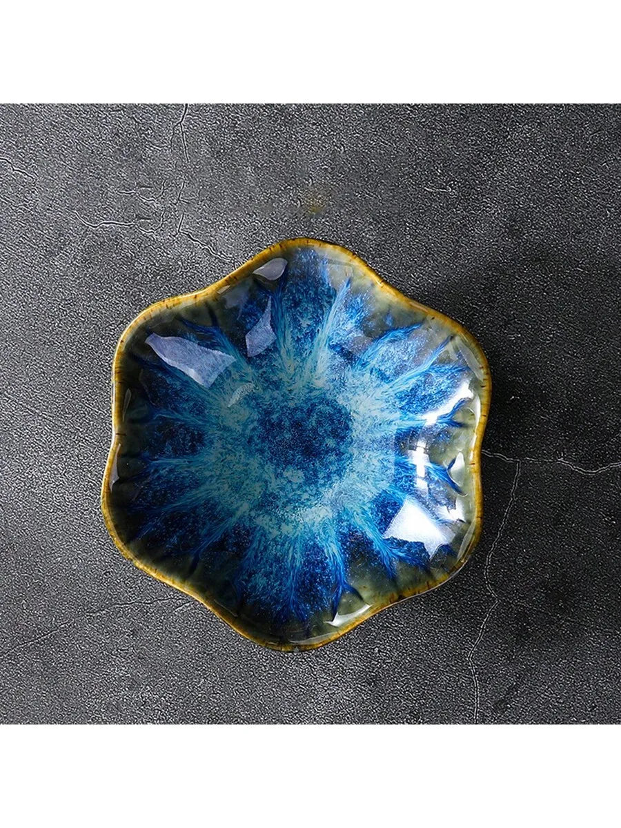 Ceramic Petal Shaped Jewelry Tray Simple Irregular Plate Storage Qme L