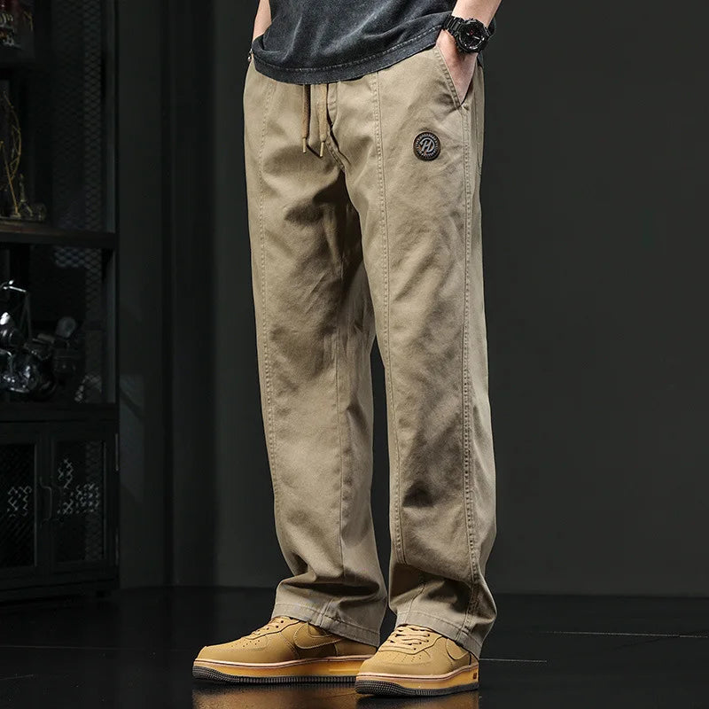 American Retro Slacks Spring Autumn Trendy Versatile Loose Trousers Qme