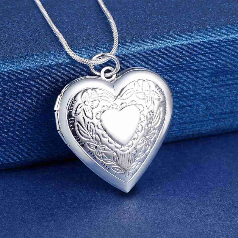 925 Sterling Silver Exquisite Heart Pendant Necklace Women's Fashion Wedding Engagement Jewelry Qme green 70cm