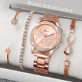 4PCS Ladies' watches, niche fashion, versatile steel band watches, girls' diamond studded fully automatic quartz watches Qme 2