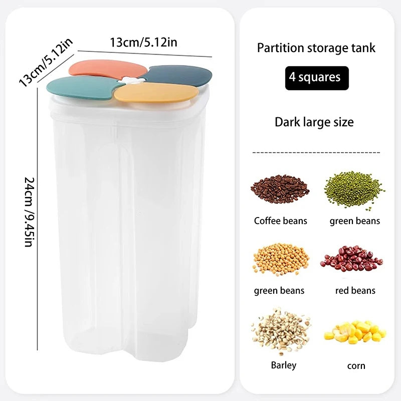 Four Grains Transparent Storage Crisper Kitchen Supplies Qme white -A1