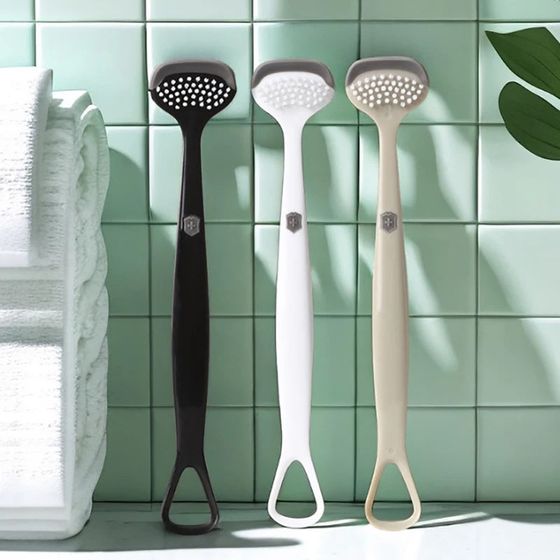 Triple Effect Tongue Scraper Scraping Plate Oral Cleaning Brush Qme