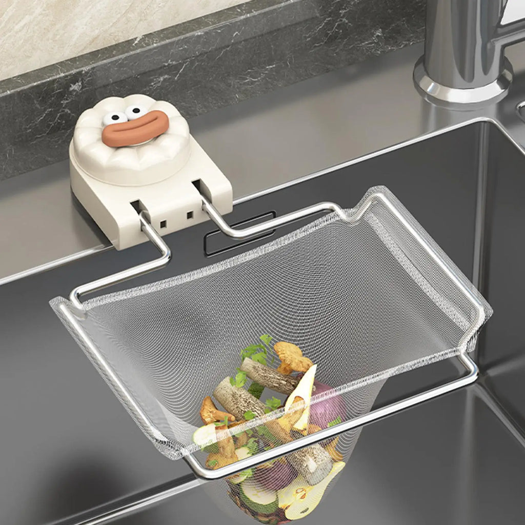 Sink Food Strainer Basket Folding Scraps Catcher Sink Strainer With 50 Filter Mesh Bags For Domestic Kitchen Bathroom Home Qme