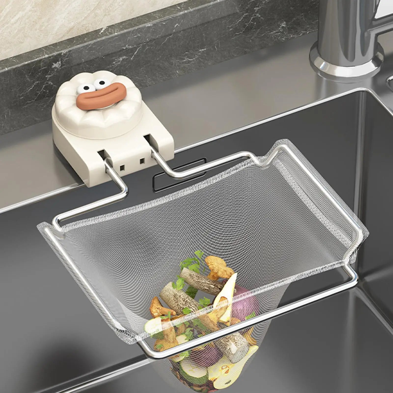 Sink Food Strainer Basket Folding Scraps Catcher Sink Strainer With 50 Filter Mesh Bags For Domestic Kitchen Bathroom Home Qme