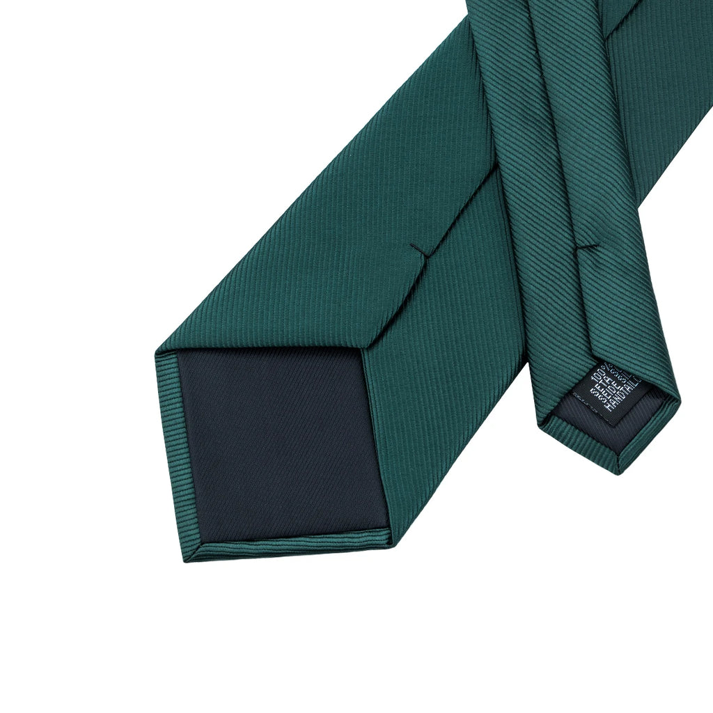 Mens Necktie Luxury Wide Solid Green Silk Wedding Tie Pocket Square Qme