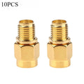 10 Pieces RF SMA Connector RP SMA Female to SMA Male Plug Connectors Adapter Gold Plated Straight Coaxial RF Adapters Qme 10PCS