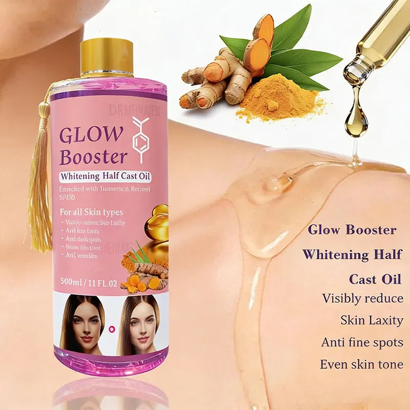 Facial Body Massage Oil Kojic Acid Whitening Serum Glow Booster Cast Qme