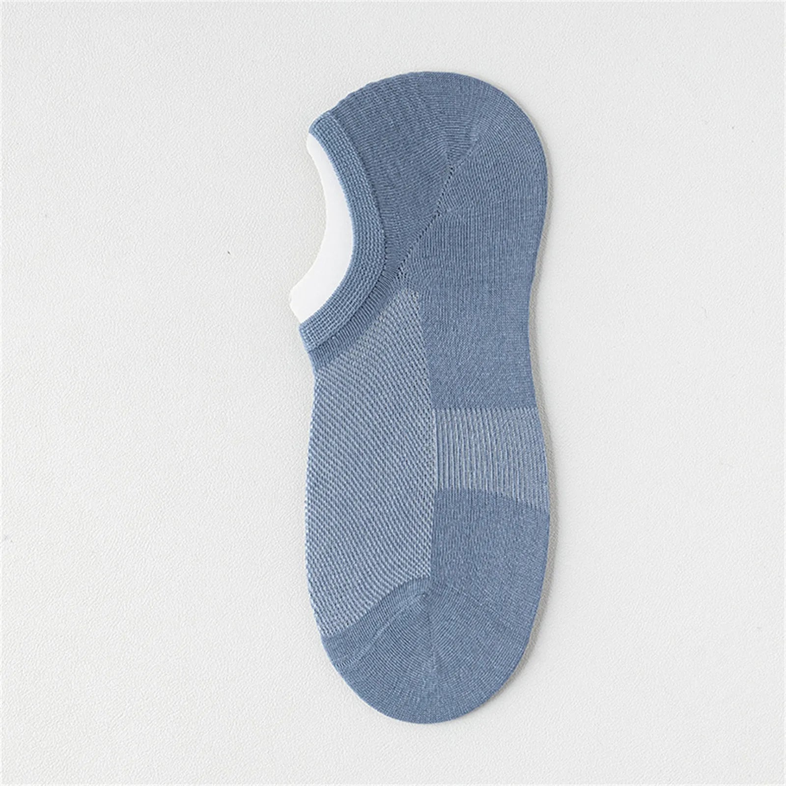 Men's Thin Mesh Boat Socks Non-slip Cotton sweat-absorbent and Odor-resistant Casual Low Cut Socke Sports Breathable Socks Qme 1pc Blue One Size