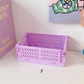 1 Pc Mini Foldable Desk Organizer Box Plastic Space-Saving Design Stationery Storage Basket for Tidy Student Workspaces Qme F