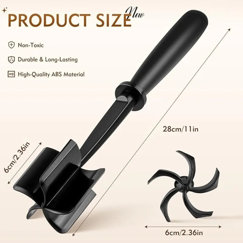 1pc Handheld Meat Chopper High-quality Heat-resistant Masher Mix Grind and Mash Minced Meat Kitchen Meat Cutter Qme