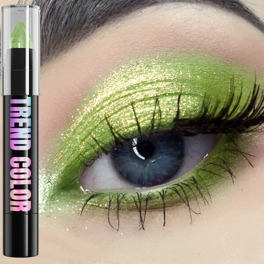 24 Colors Pearlescent Glitter Eyeshadow Eyeliner Pencil Waterproof Qme 12
