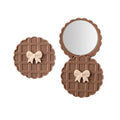 Compact Waffle-texture Double-sided Makeup Mirror Portable Pocket Qme Coffee