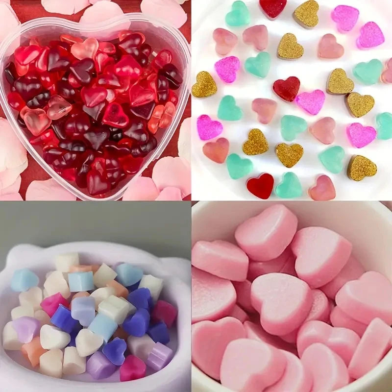 55 Mini Heart Shapes Silicone Soap Crayon Ice Cube Candy Decoration Chocolate Mold, Reusable Cake Mold Baking Kitchen Supplies Qme