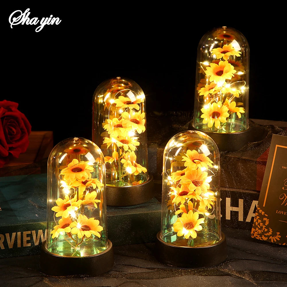 Graduation season gift small sunflower plastic set Mother's Day send wife send mother Valentine's Day eternal flower gift Birthd Qme