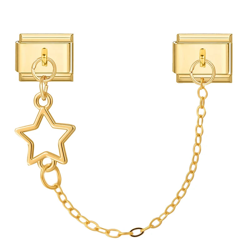 Wholesale Shell Flower Stars Leaf Gold Tassel Chain Italian Charm