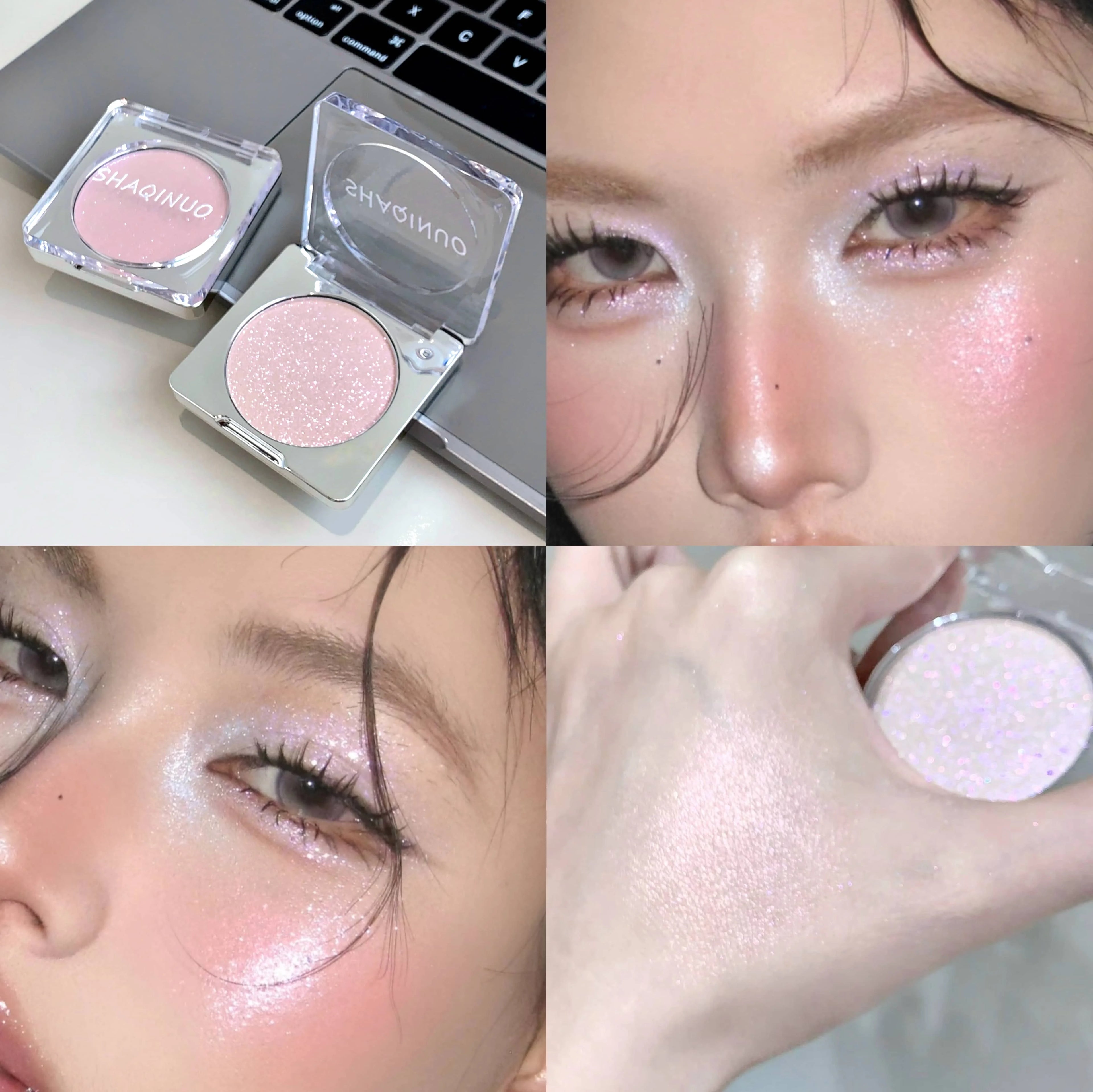 SHAQINUO Highlight Powder Perfect Pearlescent Shimmer Palette Face Qme N1009-03