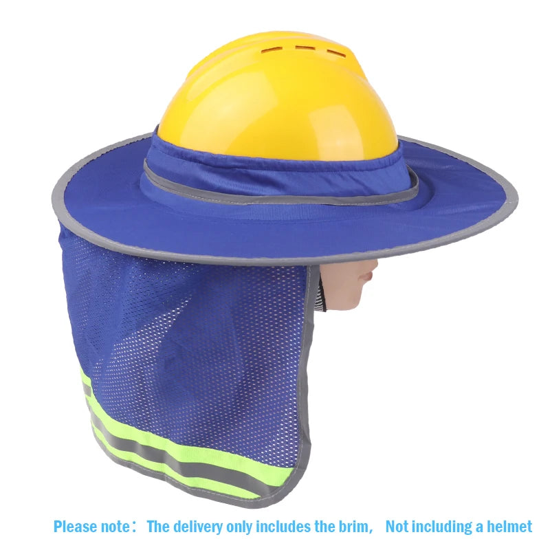Temperature Sunscreen Safety Helmet Sun Protection Curtain Qme Blue