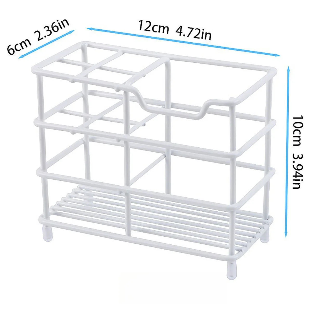Compact Space-saving Washroom Storage Stand Stainless Steel Toothbrush Toothpaste Rack Freestanding Holder For Home Daily Use Qme White 1PCS