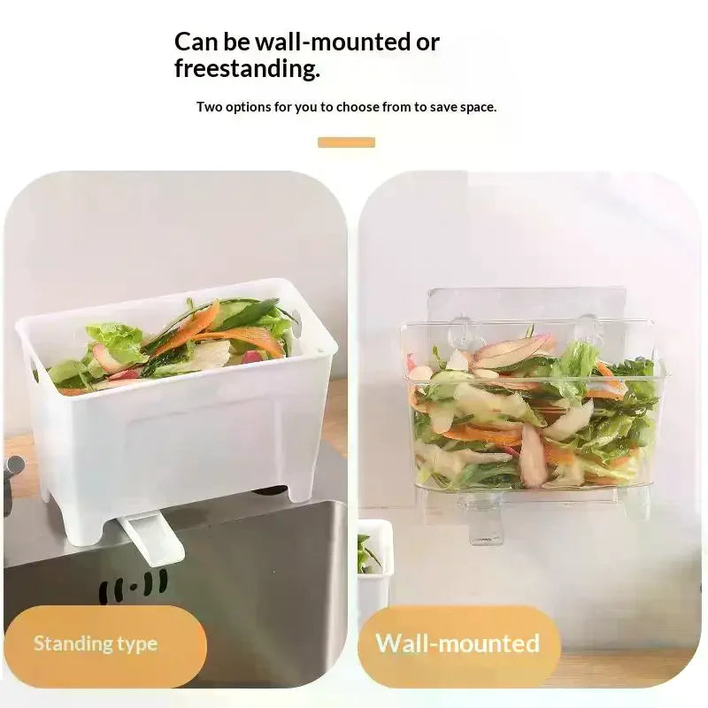 Table Top Trash Can Mini Home Kitchen Waste Storage Box Sink Drain Basket Dry Wet Separation Filtration Magical Qme