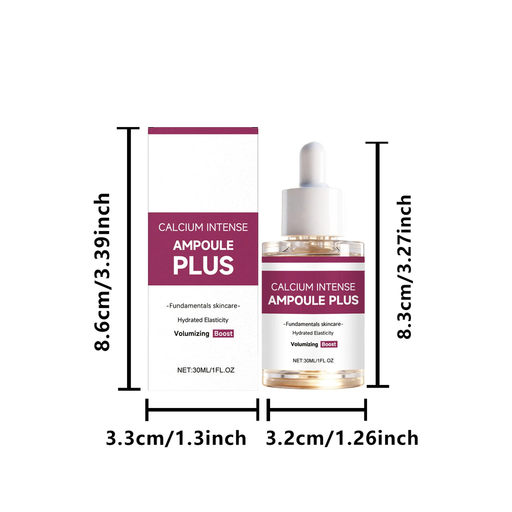 Calcium Intense Ampoule Plus with Collagen Moisturizing Essence Firming Smoothing Brightening Revitalizing Hydrating Face Serum Qme 30ml Boxed