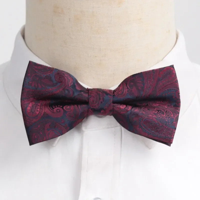 Classic Black Men Bow Ties Fashion Polyester Bowtie Woven Dot Checked